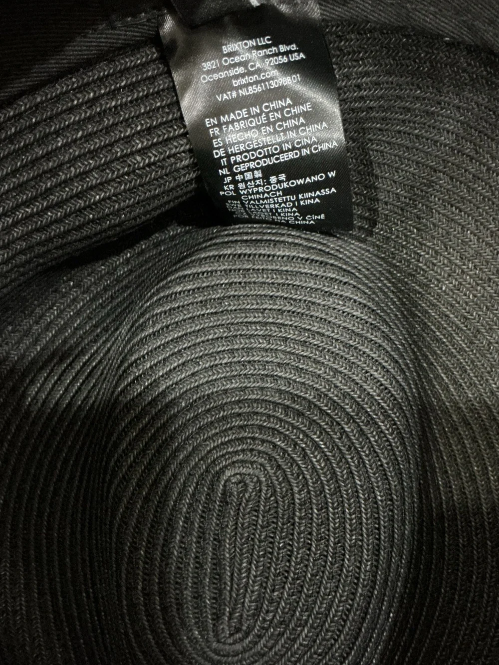 Brixton Wesley Black Straw Fedora with Brown Leather Band